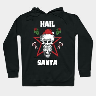 hail santa funny christmas satan santa skull Hoodie